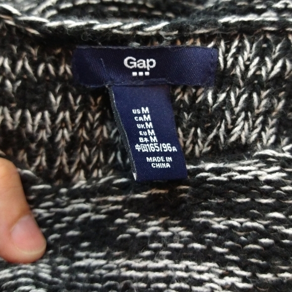 Gap Heathered Knit Black & White Sweater Sz Med - Picture 5 of 6
